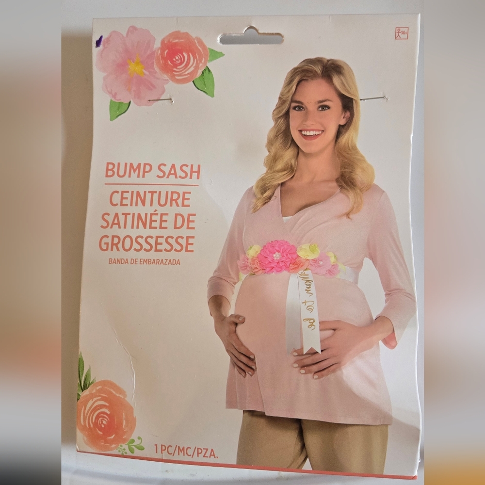 Floral Maternity Girl Bump Sash - Picture 2 of 4